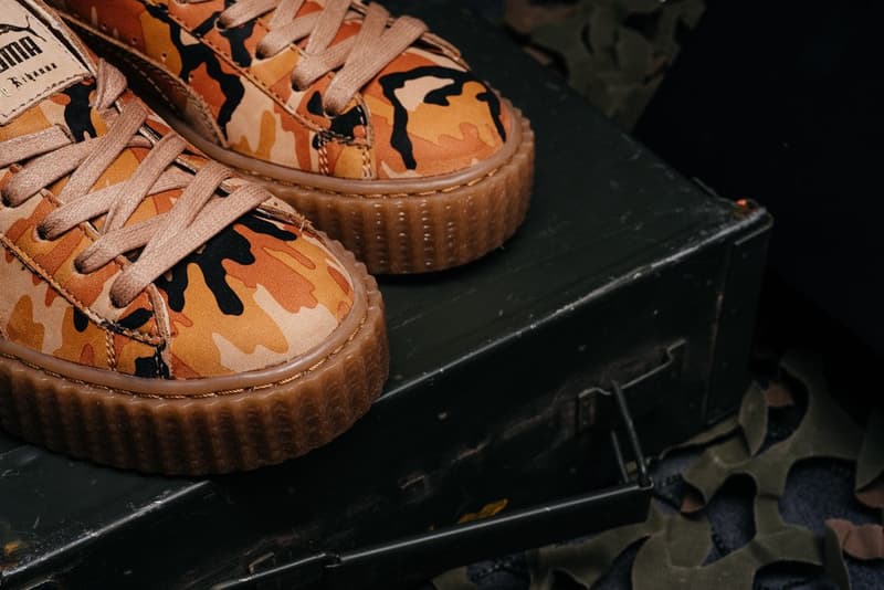 近賞 Rihanna x PUMA 全新聯名 Suede Creeper「Orange Camo」鞋款