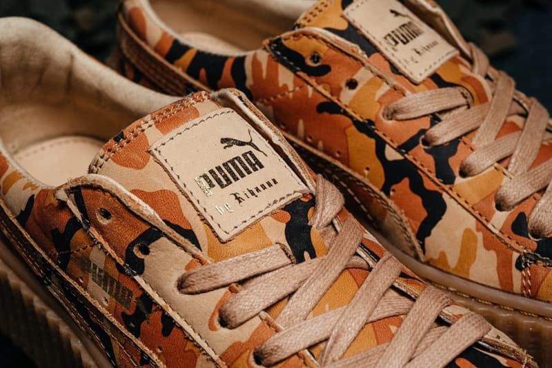 近賞 Rihanna x PUMA 全新聯名 Suede Creeper「Orange Camo」鞋款