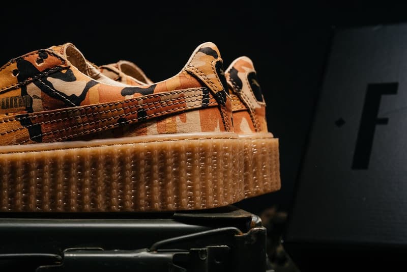 近賞 Rihanna x PUMA 全新聯名 Suede Creeper「Orange Camo」鞋款