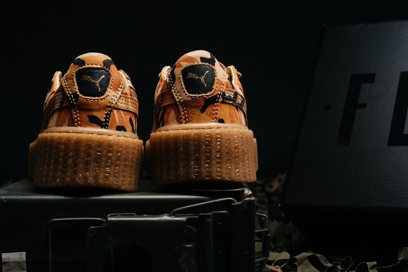 近賞 Rihanna x PUMA 全新聯名 Suede Creeper「Orange Camo」鞋款