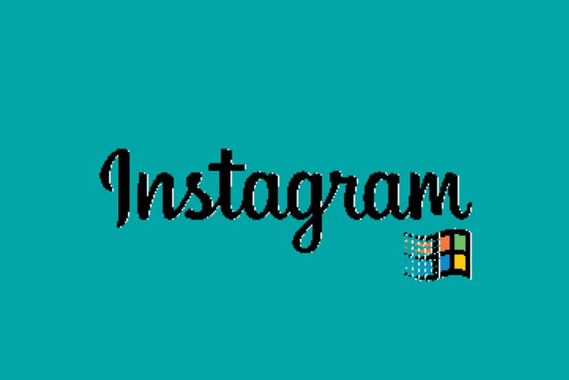 Windows 95  展示 Instagram 界面效果