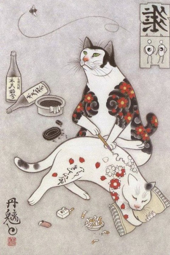 Monmon Cats 霸氣與可愛共冶一爐的紋身藝術
