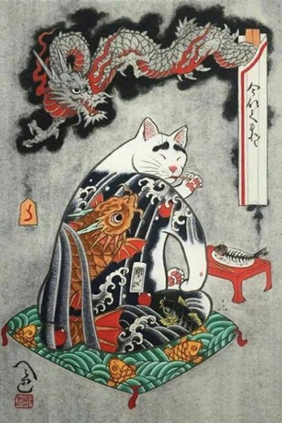 Monmon Cats 霸氣與可愛共冶一爐的紋身藝術