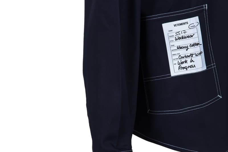 Vetements x Carhartt WIP 聯名「Chemise Denim」工裝襯衫