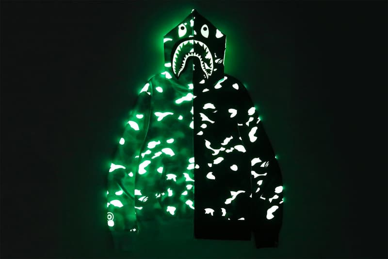 BAPE 推出全新「Glow-In-The-Dark」夜光系列 Shark Hoodie