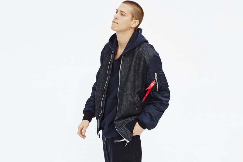 monkey time x Alpha Industries 丹寧拼接「MA-1」登場