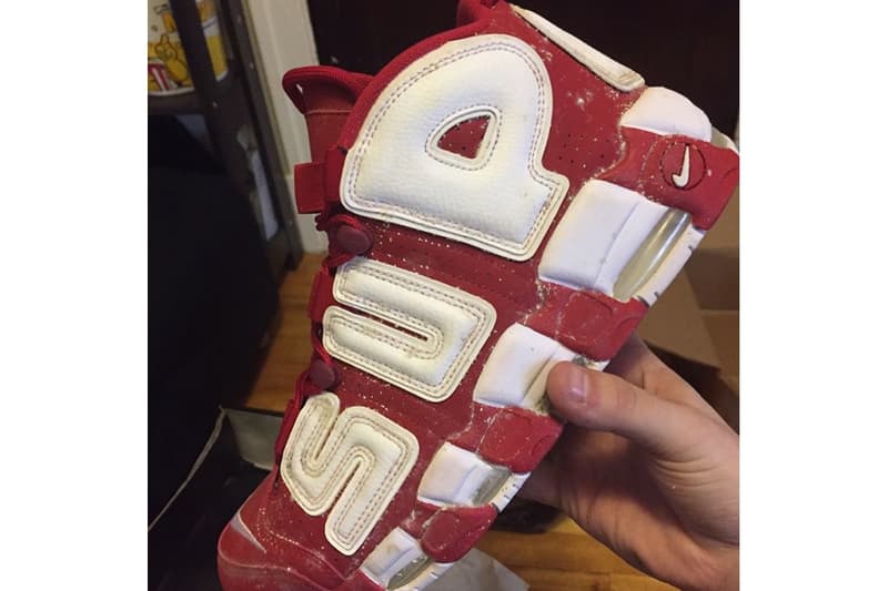 顧客收到發霉且嚴重破損的 Supreme x Nike Air More Uptempo