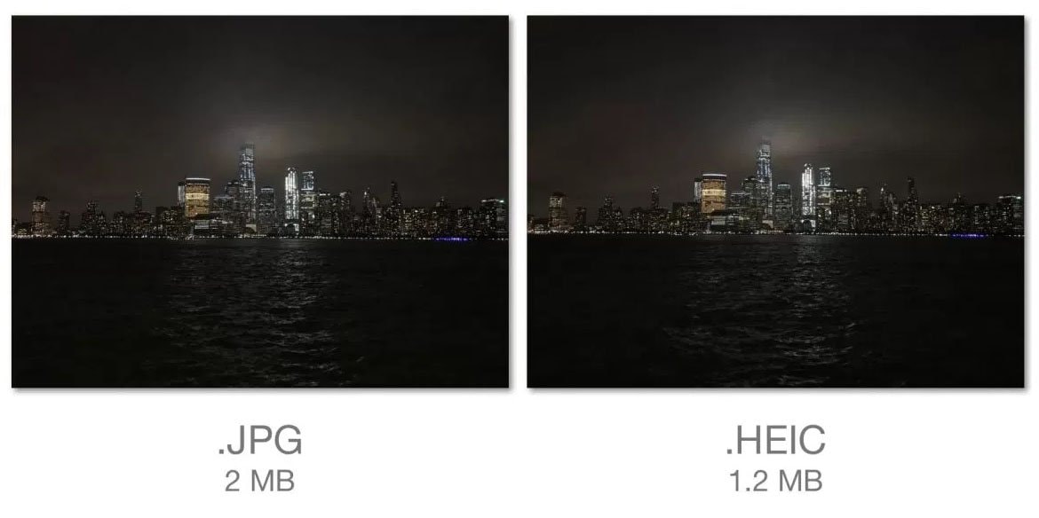 Apple iOS 11 New Photo Format Save Half Storage