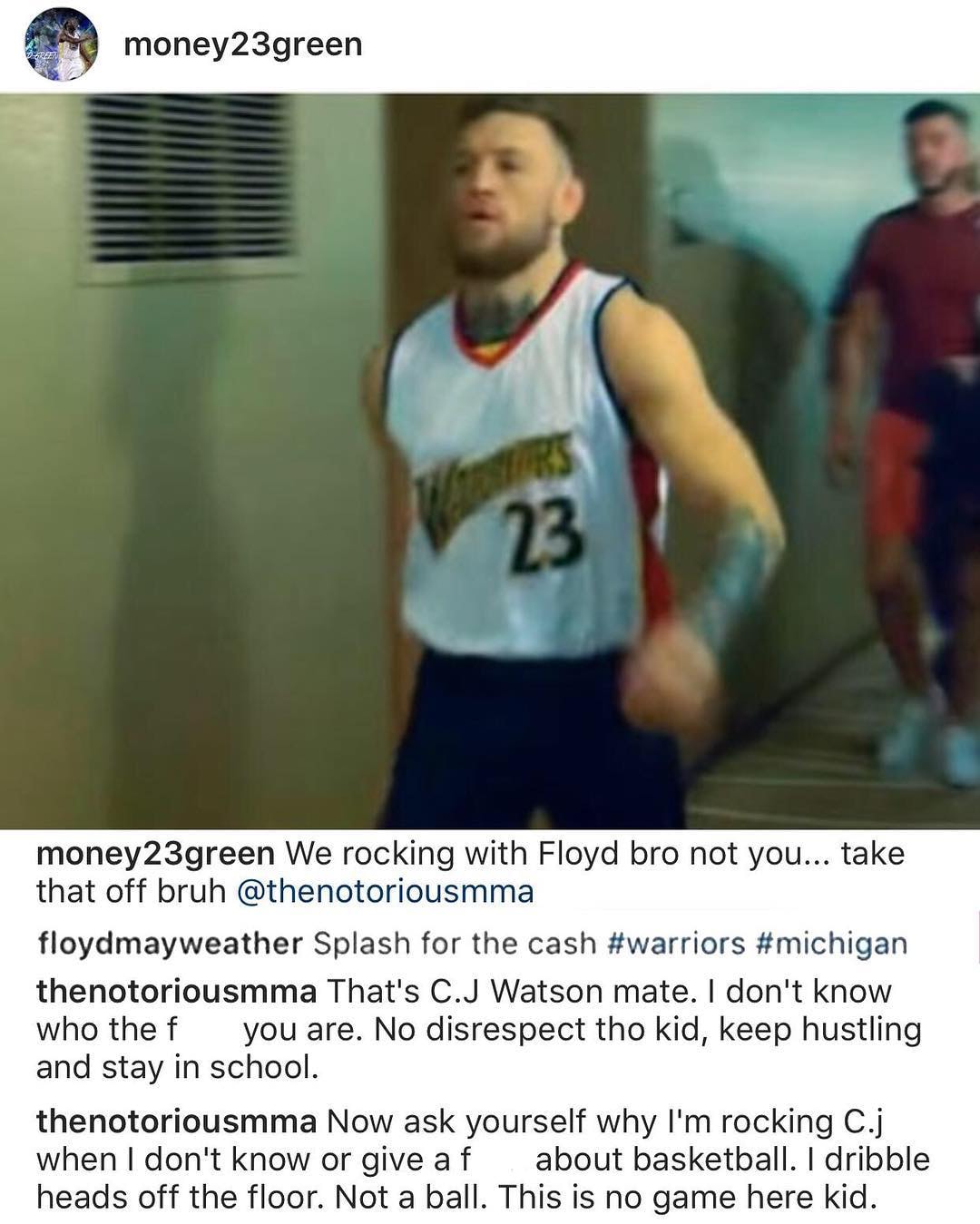 Draymond Green 公開表示 Conor McGregor 不配穿著勇士 23 號球衣