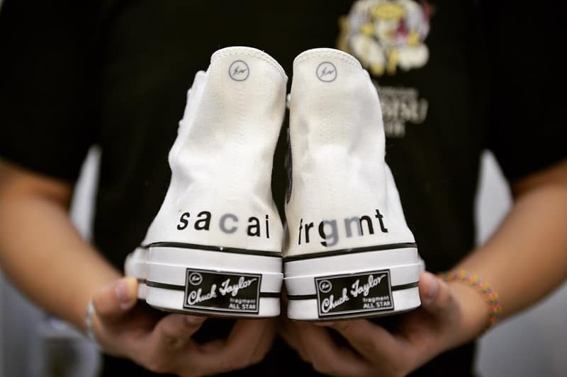 sacai x fragment design x Converse Chuck Taylor All Star 1970s White Detail Look