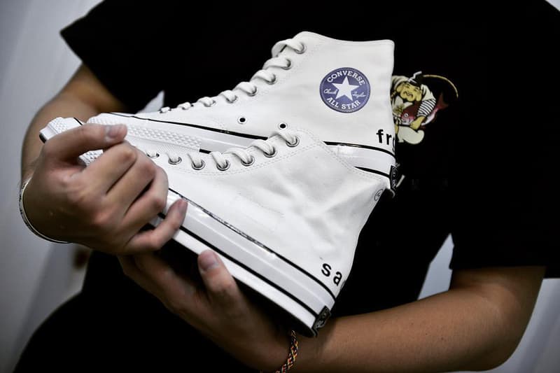 sacai x fragment design x Converse Chuck Taylor All Star 1970s White Detail Look