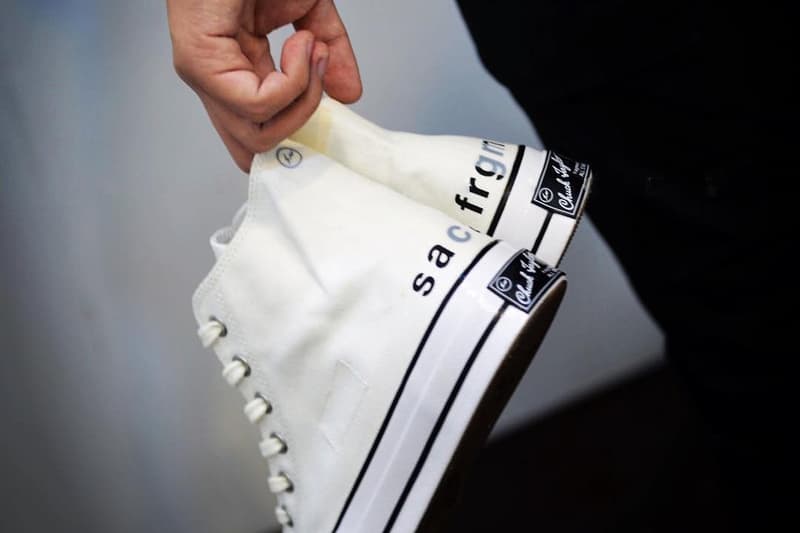 sacai x fragment design x Converse Chuck Taylor All Star 1970s White Detail Look