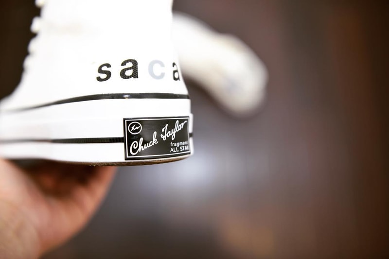 sacai x fragment design x Converse Chuck Taylor All Star 1970s White Detail Look