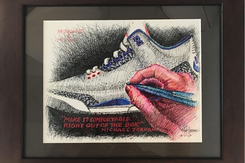 Tinker Hatfield 拍賣親筆繪畫的 Air Jordan 3「True Blue」作慈善用途