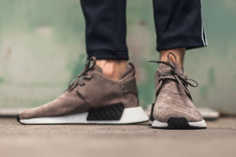 adidas Originals NMD C2 Brown Suede On-Feet