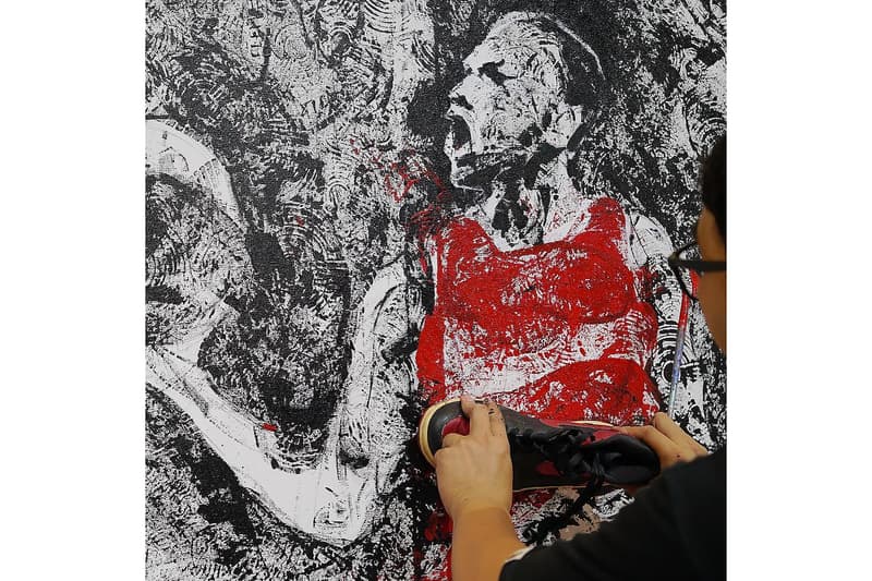 藝術家以 Air Jordan 1 為畫筆創作 Michael Jordan 肖像畫