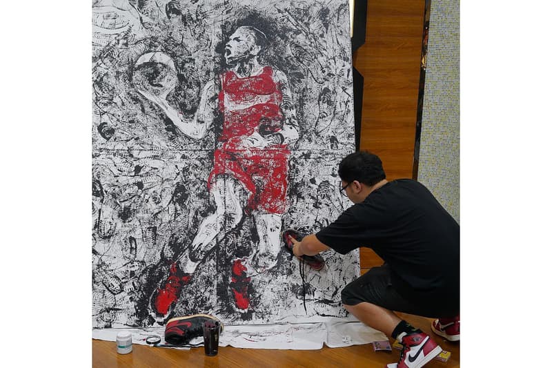 藝術家以 Air Jordan 1 為畫筆創作 Michael Jordan 肖像畫