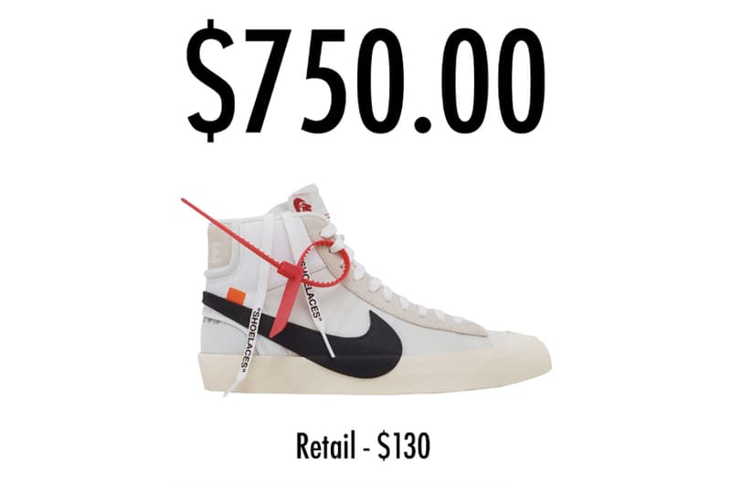 Virgil Abloh x Nike「The Ten」聯名系列平均炒價曝光