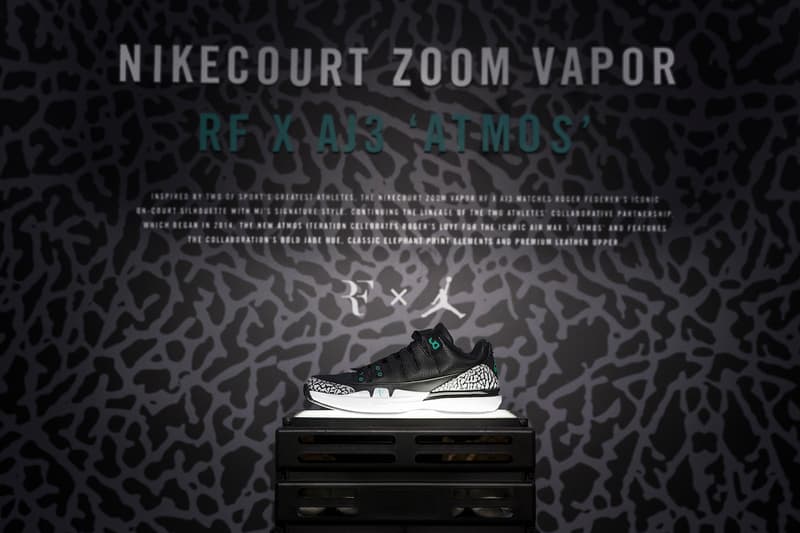 Roger Federer 亮相上海發佈 NikeCourt Zoom Vapor RF x AJ3「atmos」別注配色
