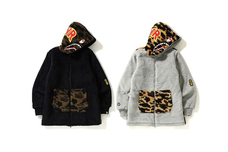 BAPE 推出全新 1ST CAMO 絨毛鯊魚連帽衫