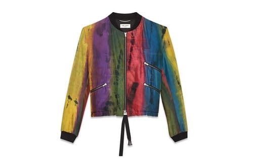 Saint Laurent 全新紮染絲綢 Varsity Jacket 上架