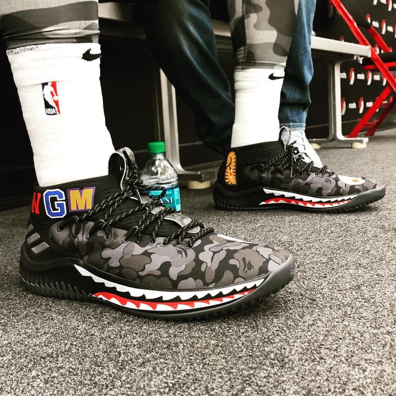 Damian Lillard 率先上腳 BAPE x adidas Dame 4 聯名設計