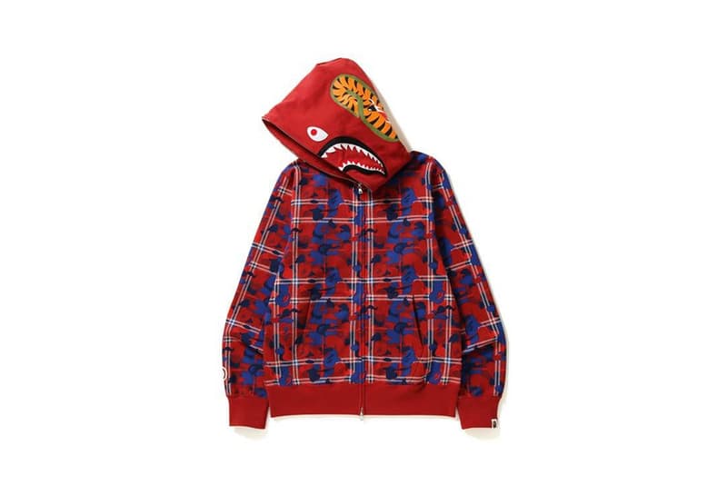 BAPE 推出全新「Check Camo」格紋迷彩 Shark Hoodie