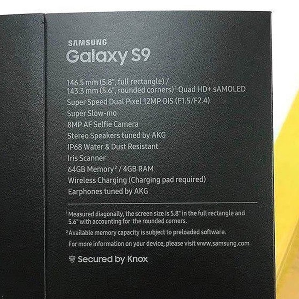 Samsung 旗艦新機 Galaxy S9 包裝盒提前洩密手機參數