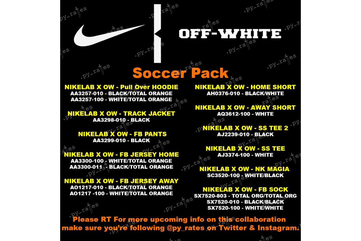 Off-White™ 或將與 Nike 為 2018 年世界杯推出聯乘系列