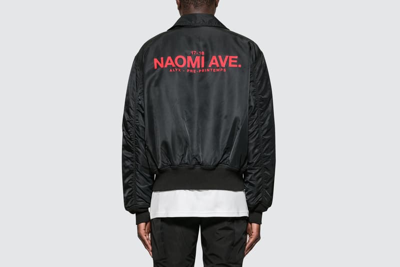 ALYX x Alpha Industries「Naomi Ave」聯名 Bomber Jacket 正式上架