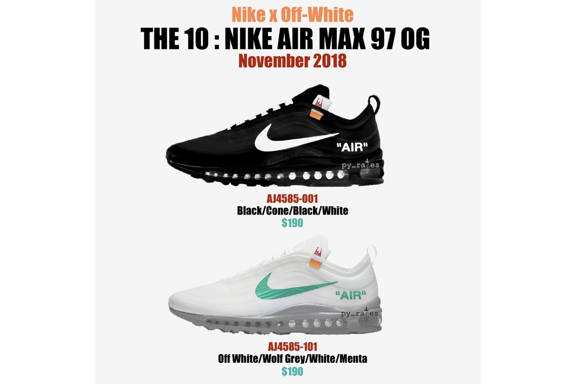 Virgil Abloh x Nike Air Max 97 或將迎來全新配色