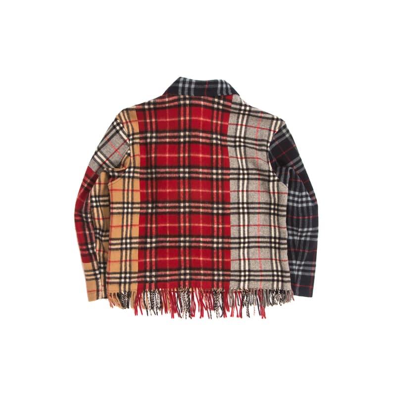 clothsurgeon 將 Burberry 復古格紋圍巾改造成拼接夾克