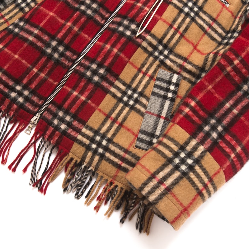 clothsurgeon 將 Burberry 復古格紋圍巾改造成拼接夾克
