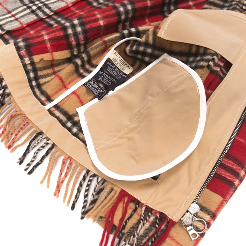 clothsurgeon 將 Burberry 復古格紋圍巾改造成拼接夾克
