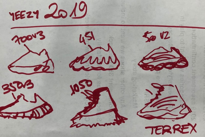 Kanye West 公開 2019 全新 YEEZY 鞋款系列設計草圖