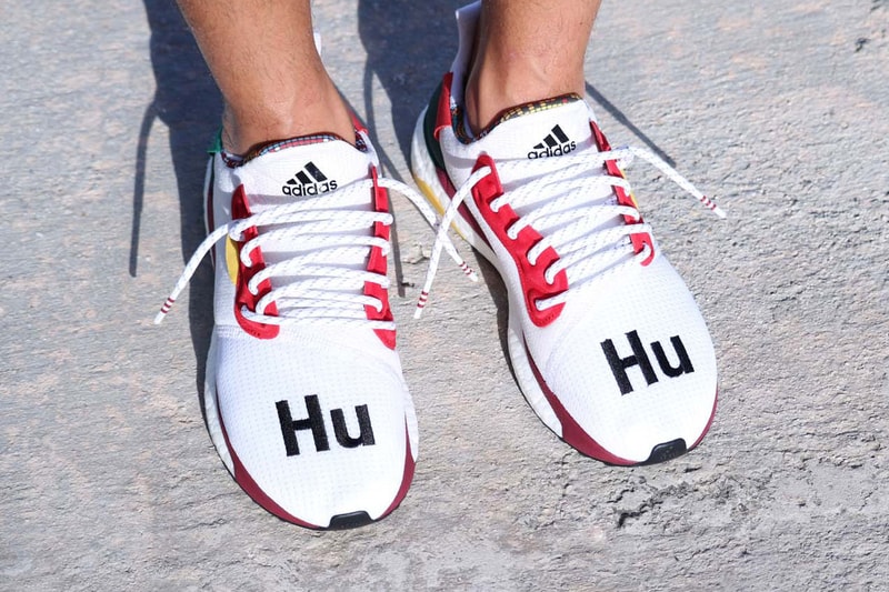 Pharrell x adidas 聯名 Solar Hu Glide St 白色版本上腳預覽