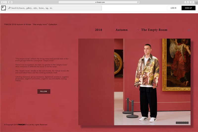 FMACM 2018 秋冬「The Empty Room」系列 Lookbook