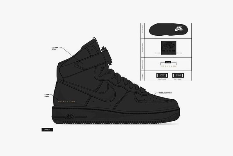 1017 ALYX 9SM x Nike 全新聯名 SF-AF1 Mid 系列設計圖公開