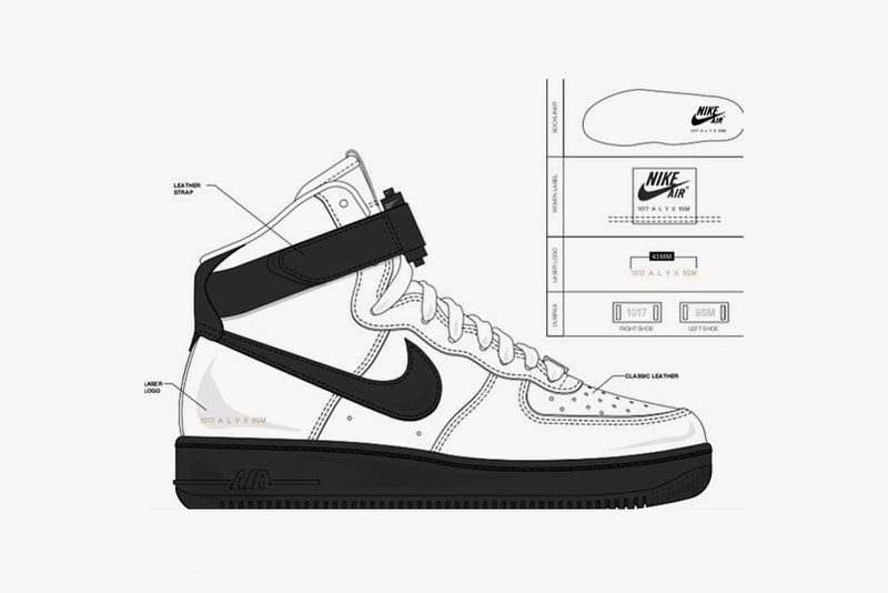 1017 ALYX 9SM x Nike 全新聯名 SF-AF1 Mid 系列設計圖公開