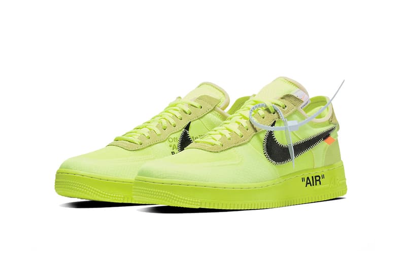 Off-White™ x Nike Air Force 1 全新聯名配色「Volt」官方圖片釋出
