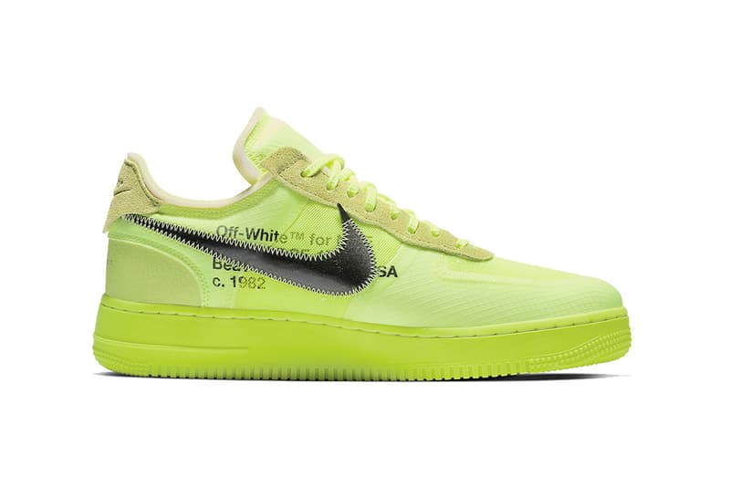 Off-White™ x Nike Air Force 1 全新聯名配色「Volt」官方圖片釋出