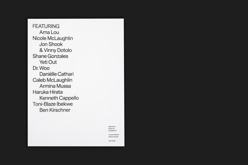 GOAT 半年刊生活雜誌《Greatest》第三期正式發佈