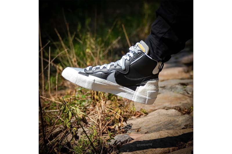 近賞 sacai x Nike 聯乘 Blazer with the Dunk 鞋款黑白灰配色最新上腳圖輯