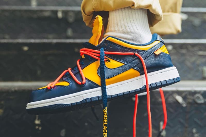 近賞 Off-White™ x Nike SB Dunk Low 全新「Michigan」配色高清上腳圖輯