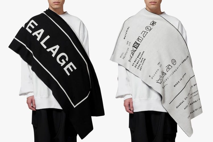 Doublet 攜手 ANREALAGE 打造巨型 Care Label 玩味披肩