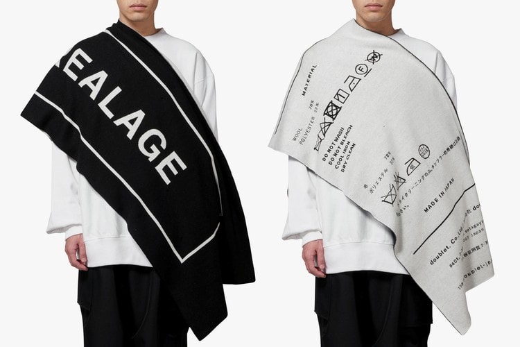 Doublet 攜手 ANREALAGE 打造巨型 Care Label 玩味披肩