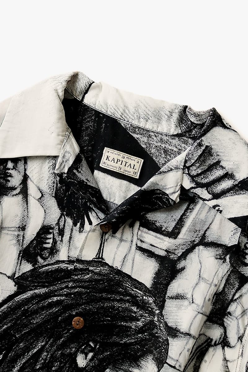 KAPITAL 推出全新黑白絲綢 Hawaiian Shirt