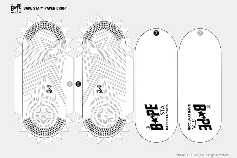 免費下載 A BATHING APE® 的紙製模型版本 BAPE STA 鞋款