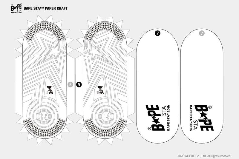 免費下載 A BATHING APE® 的紙製模型版本 BAPE STA 鞋款