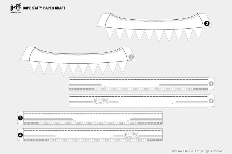 免費下載 A BATHING APE® 的紙製模型版本 BAPE STA 鞋款
